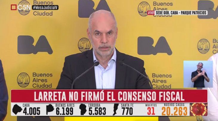 Larreta: "Ninguno de los gobernadores de Juntos por el Cambio vamos a aumentar impuestos"