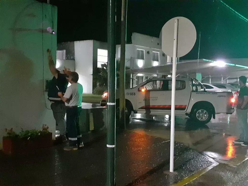 Trabajos municipales durante la tormenta 1