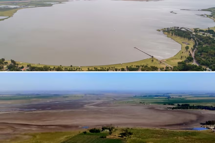 laguna de gomez con agua y seca