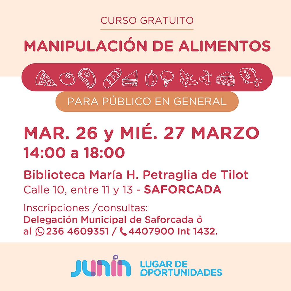 curso manipulacion de alimentos en saforcada